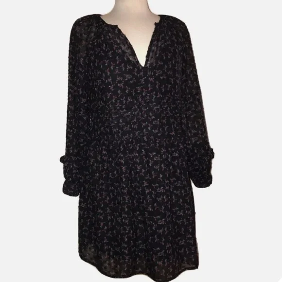 Zara black sheer floral slip dress